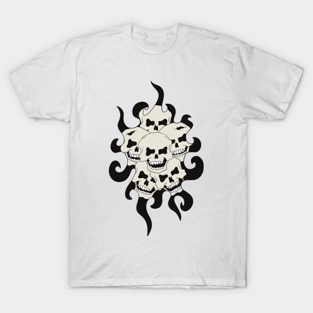 Skull Tattoo Design - Skulls Of The Dead T-Shirt by Funky Chik’n